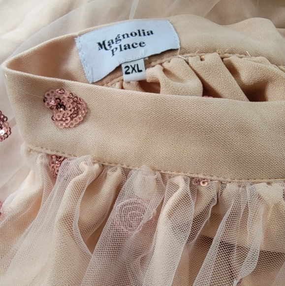 Unique vintage/Magnolia Place sequin heart swing skirt - Picture 3 of 3